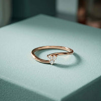 0.10 Ct Round Cut Moissanite Bypass Wrap Ring