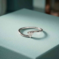 0.10 Ct Round Cut Moissanite Bypass Wrap Ring