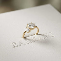 1.55 Ct Oval Cut Moissanite Classic Three Stone Ring