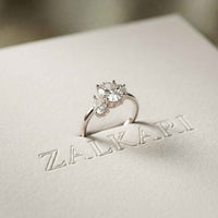 1.55 Ct Oval Cut Moissanite Classic Three Stone Ring