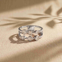 0.50 Ct Multi-Stone Open Gallery Moissanite Ring