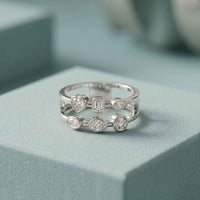 0.50 Ct Multi-Stone Open Gallery Moissanite Ring