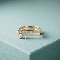 0.30 Ct Marquise Open Frame Moissanite Ring