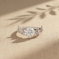 0.95 Ct Round Cut Nature-Inspired Moissanite Ring