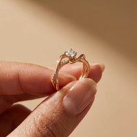 0.50 Ct Round Cut Moissanite Infinity Twist Ring
