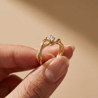 0.50 Ct Round Cut Moissanite Infinity Twist Ring