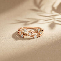 0.20 Ct Round Cut Moissanite Split Shank Ring