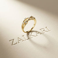 0.20 Ct Round Cut Moissanite Split Shank Ring