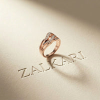 0.20 Ct Round Cut Moissanite Criss Cross Shank Ring