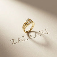 0.20 Ct Round Cut Moissanite Criss Cross Shank Ring