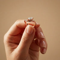 0.87 Ct Marquise Cut Moissanite Curved Shank Ring