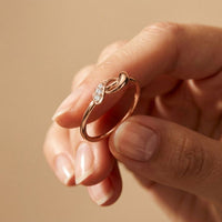 0.05 Ct Round Cut Moissanite Minimal Band Ring