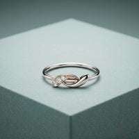 0.05 Ct Round Cut Moissanite Minimal Band Ring