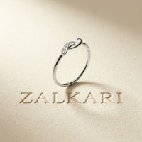 0.05 Ct Round Cut Moissanite Minimal Band Ring
