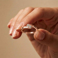0.07 Ct Round Cut Moissanite Slim Minimal Ring