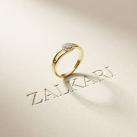 0.20 Ct Round Cut Moissanite Halo Split Shank Ring
