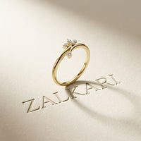 0.15 Ct Round Cut Moissanite Minimalist Ring
