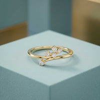 0.15 Ct Round Cut Moissanite Minimalist Ring