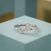 0.15 Ct Round Cut Moissanite Minimalist Ring