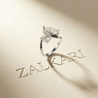 2.9 Ct Pear & Round Cut Moissanite Bypass Toi et Moi Ring