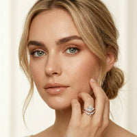 2.05 Ct Pear Cut Moissanite Blossom Crown Ring