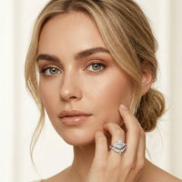 2.05 Ct Pear Cut Moissanite Blossom Crown Ring