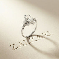 1.85 Ct Marquise Cut Moissanite Floral Bloom Engagement Ring
