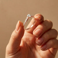 0.50 Ct Round Cut Moissanite Minimalist Ring