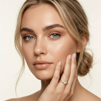 0.50 Ct Round Cut Moissanite Minimalist Ring