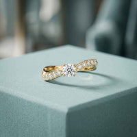0.50 Ct Round Cut Moissanite Minimalist Ring