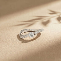 0.50 Ct Round Cut Moissanite Minimalist Ring