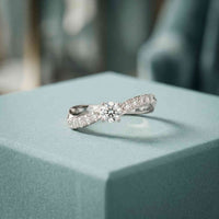 0.50 Ct Round Cut Moissanite Minimalist Ring