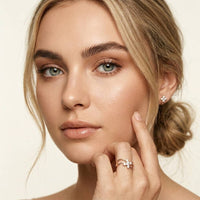 0.25 Ct Round Cut Moissanite Open Floral Wave Ring