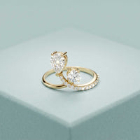 0.90 Ct Pear & Round Cut Moissanite Bypass Toi et Moi Ring