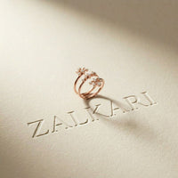 0.35 Ct Round Cut Moissanite Floral Wrap Ring