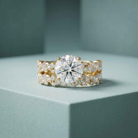 3.70 Ct Round Cut Moissanite Marquise Cluster Bridal Ring for Women