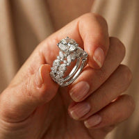 3.70 Ct Round Cut Moissanite Marquise Cluster Bridal Ring for Women