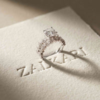 3.70 Ct Cushion Cut Moissanite Marquise & Round Accent Ring for Women White