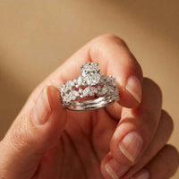 3.70 Ct Oval Cut Moissanite Marquise Cluster Bridal Ring for Women
