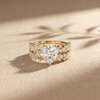 2.70 Ct Pear Cut Moissanite Ornate Accent Ring for Women