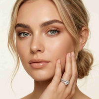 2.70 Ct Pear Cut Moissanite Ornate Accent Ring for Women