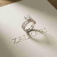 3.70 Ct Princess Cut Moissanite Grand Sparkle Ring for Women