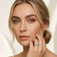 3.70 Ct Radiant Cut Moissanite Luxe Accent Ring for Women