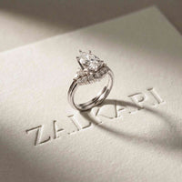 2.95 Ct Pear Cut Moissanite Radiant Crown Ring for Women