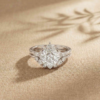 2.95 Ct Pear Cut Moissanite Radiant Crown Ring for Women