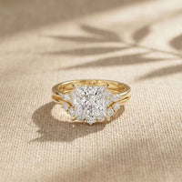 2.95 Ct Princess Cut Moissanite Royal Sparkle Ring for Women