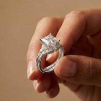 2.95 Ct Princess Cut Moissanite Royal Sparkle Ring for Women