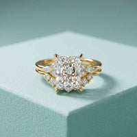 2.95 Ct Radiant Cut Moissanite Grand Elegance Ring for Women