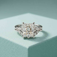 2.95 Ct Radiant Cut Moissanite Grand Elegance Ring for Women