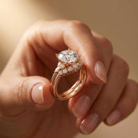 2.95 Ct Round Cut Moissanite Celestial Halo Ring for Women